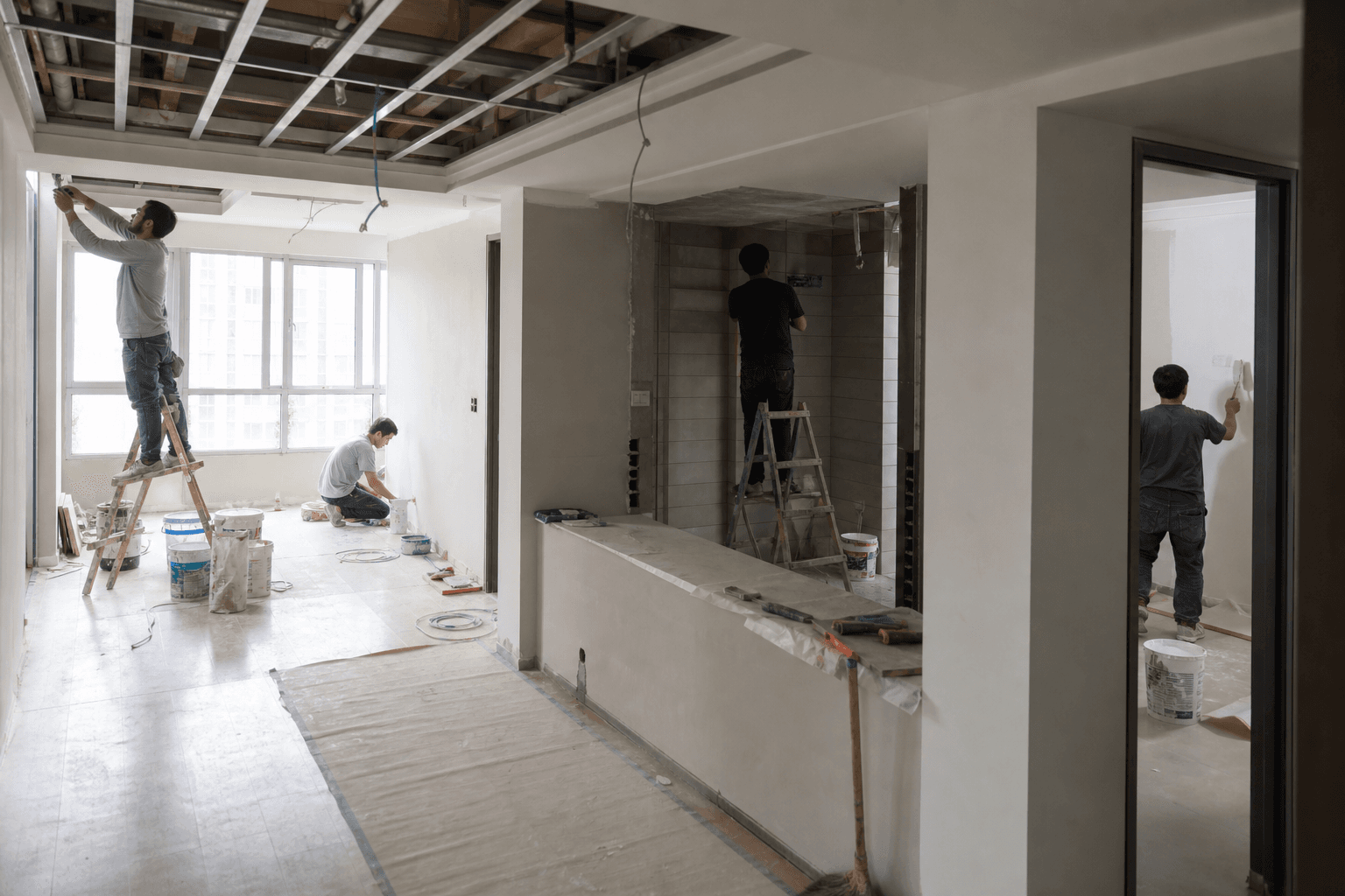 Renovation schedule and works in progress in a Singapore home