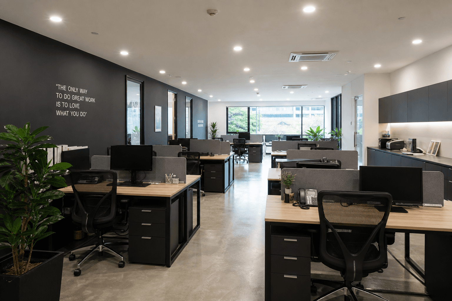 Open-plan SME office setup ready for move-in in Singapore